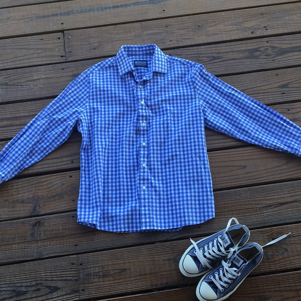 MTailor Cotton Checked Button Down